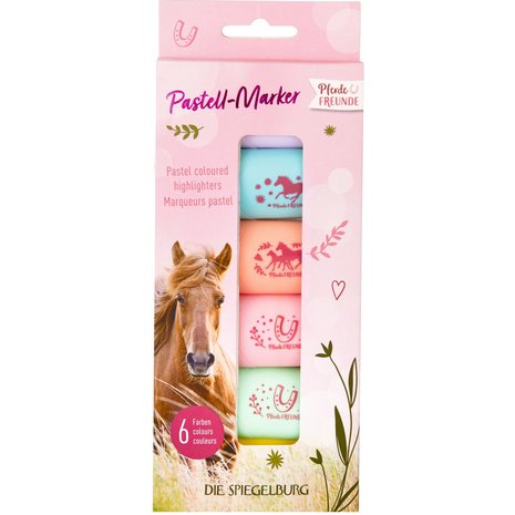 Pastel coloured highlighters Horse Friends