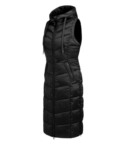 Lichtgewicht lange bodywarmer zwart