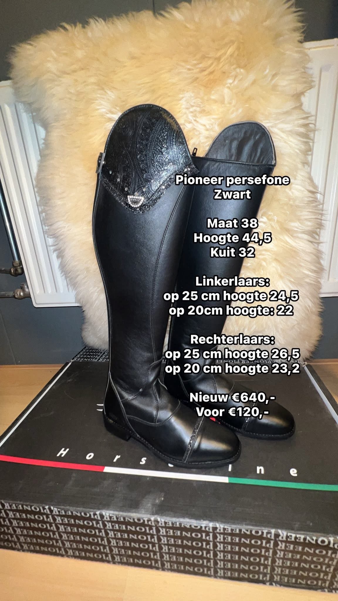Pioneer rijlaars Persefone zwart maat 38